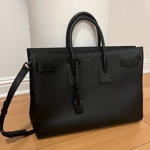 YSL SAINT LAURENT SAC DE JOUR LARGE IN GRAINED LEATHER, LIKE NEW